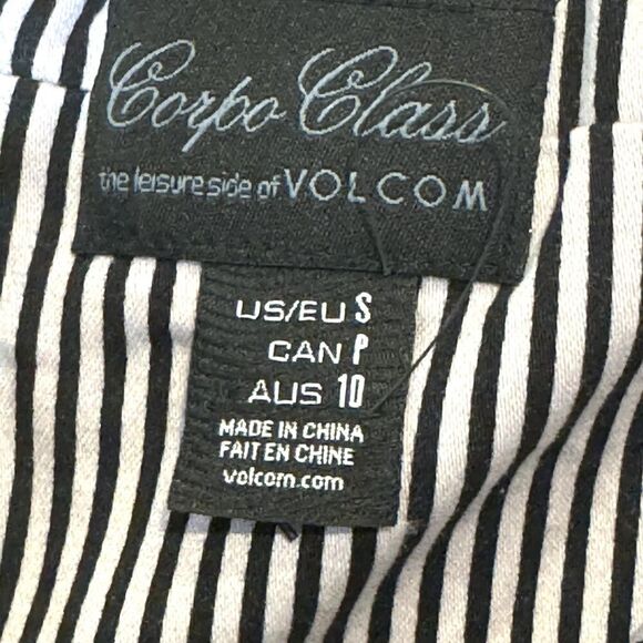 Volcom Frochickie Dress Womens Small Black White Stripe Strapless Zip Cotton - Picture 3 of 11